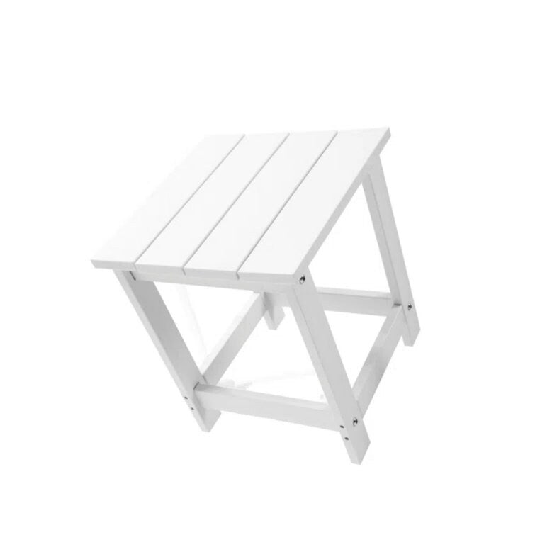 LZRS All-Weather Poly Resin Adirondack Side Table Square Outdoor End Tables