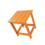 LZRS All-Weather Poly Resin Adirondack Side Table Square Outdoor End Tables