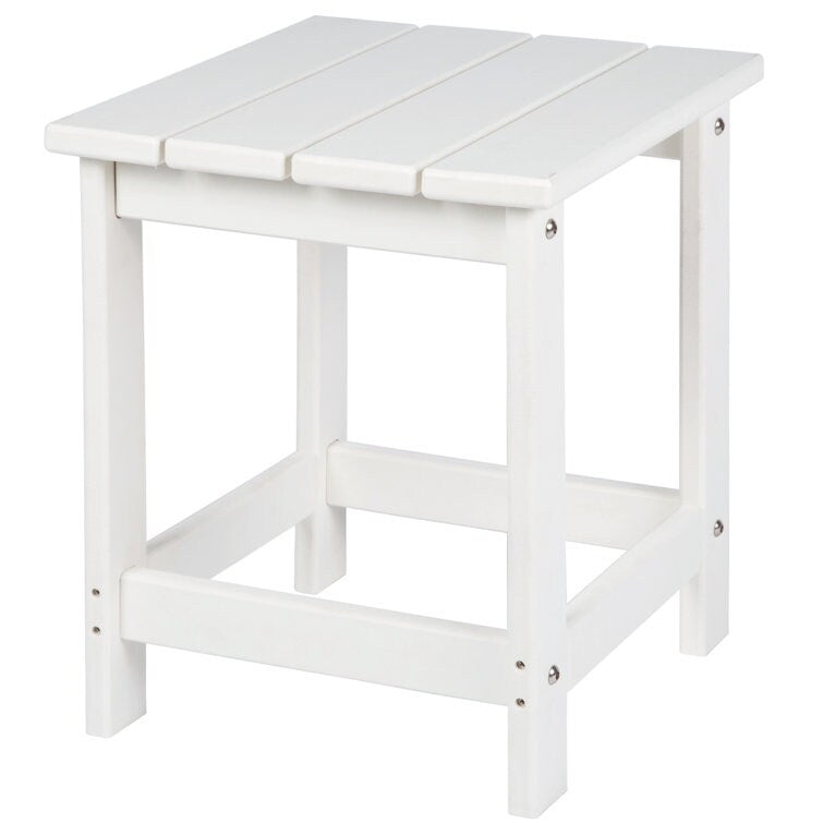 LZRS All-Weather Poly Resin Adirondack Side Table Square Outdoor End Tables