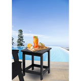 LZRS All-Weather Poly Resin Adirondack Side Table Square Outdoor End Tables