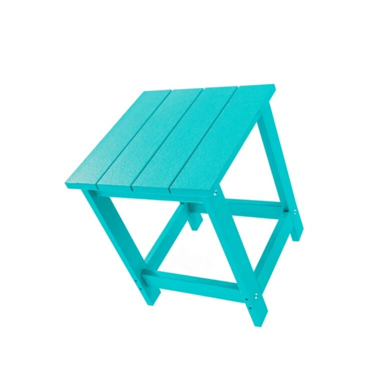 LZRS All-Weather Poly Resin Adirondack Side Table Square Outdoor End Tables