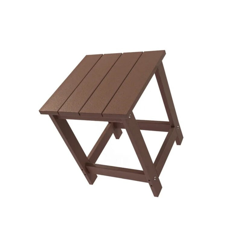 LZRS All-Weather Poly Resin Adirondack Side Table Square Outdoor End Tables