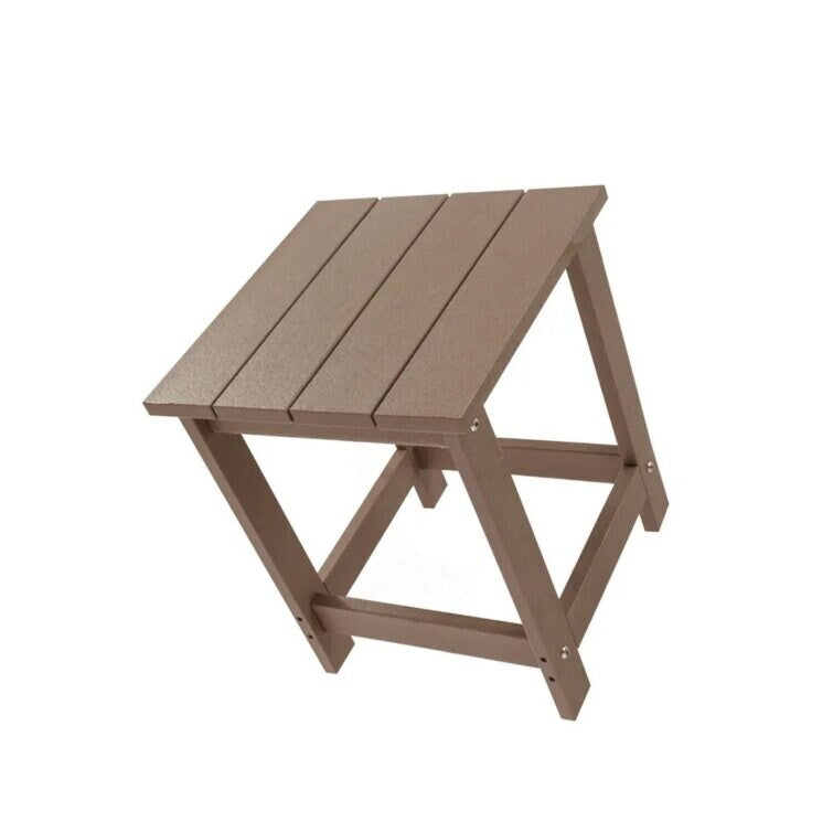LZRS All-Weather Poly Resin Adirondack Side Table Square Outdoor End Tables