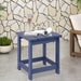 LZRS All-Weather Poly Resin Adirondack Side Table Square Outdoor End Tables