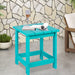 LZRS All-Weather Poly Resin Adirondack Side Table Square Outdoor End Tables
