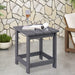 LZRS All-Weather Poly Resin Adirondack Side Table Square Outdoor End Tables