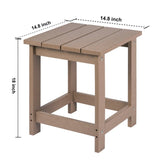 LZRS All-Weather Poly Resin Adirondack Side Table Square Outdoor End Tables