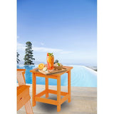 LZRS All-Weather Poly Resin Adirondack Side Table Square Outdoor End Tables
