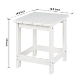 LZRS All-Weather Poly Resin Adirondack Side Table Square Outdoor End Tables