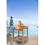 LZRS All-Weather Poly Resin Adirondack Side Table Square Outdoor End Tables