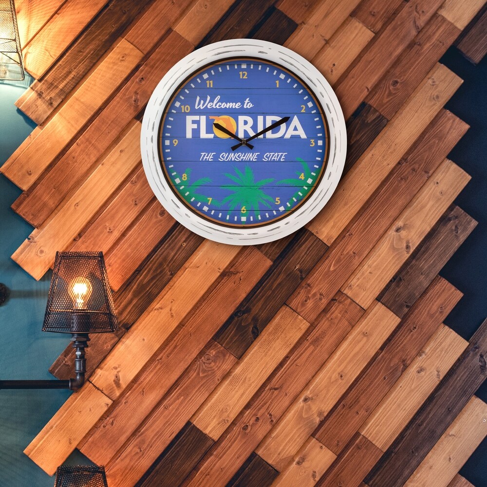 La Crosse Clock 404-3840FL 15.75" Indoor/Outdoor Florida Quartz Clock