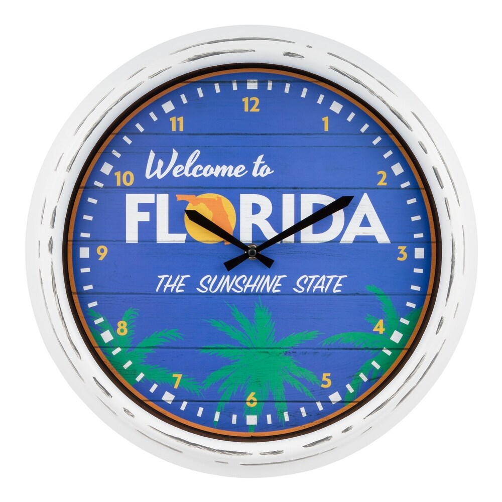 La Crosse Clock 404-3840FL 15.75" Indoor/Outdoor Florida Quartz Clock