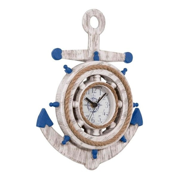 La Crosse Clock BBB84008 14 inch Blue & White Anchor Quartz Wall Clock