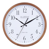 La Crosse Technology 12.8" Wood Atomic Clock in Walnut