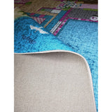 La Dole Rugs Pink Turquoise Blue Barbie Doll House Area Rug Mat For Kids Childrens room Decoration Playroom 5x7, 8x10, 7X9 feet