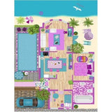 La Dole Rugs Pink Turquoise Blue Barbie Doll House Area Rug Mat For Kids Childrens room Decoration Playroom 5x7, 8x10, 7X9 feet
