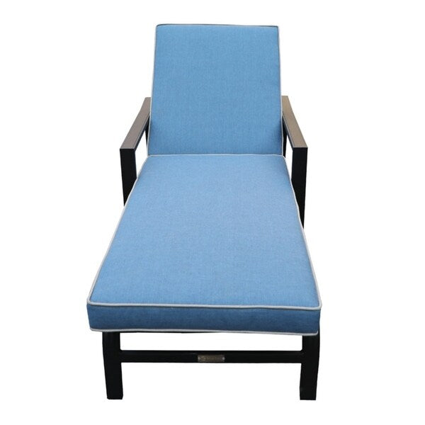 La Jolla Outdoor Aluminum Chaise Lounge with Cushion, Set of 2