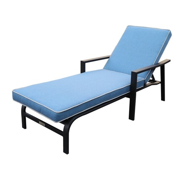 La Jolla Outdoor Aluminum Chaise Lounge with Cushion, Set of 2