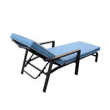 La Jolla Outdoor Aluminum Chaise Lounge with Cushion, Set of 2