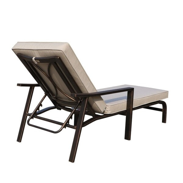 La Jolla Outdoor Aluminum Chaise Lounge with Cushion, Set of 2