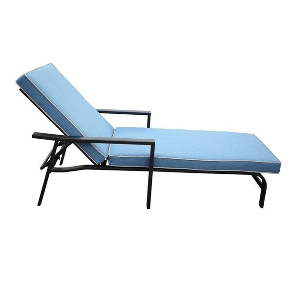 La Jolla Outdoor Aluminum Chaise Lounge with Cushion, Set of 2