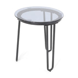 La Jolla Outdoor Modern Side Table with Tempered Glass Top by Christopher Knight Home - 15.50" W x 15.50" L x 18.00" H