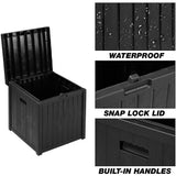 La Jolla Weatherproof Outdoor 51 Gallon Storage Deck Box w/Lid - Waterproof Garden/Patio Wood Grain Resin Lock Box