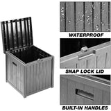 La Jolla Weatherproof Outdoor 51 Gallon Storage Deck Box w/Lid - Waterproof Garden/Patio Wood Grain Resin Lock Box