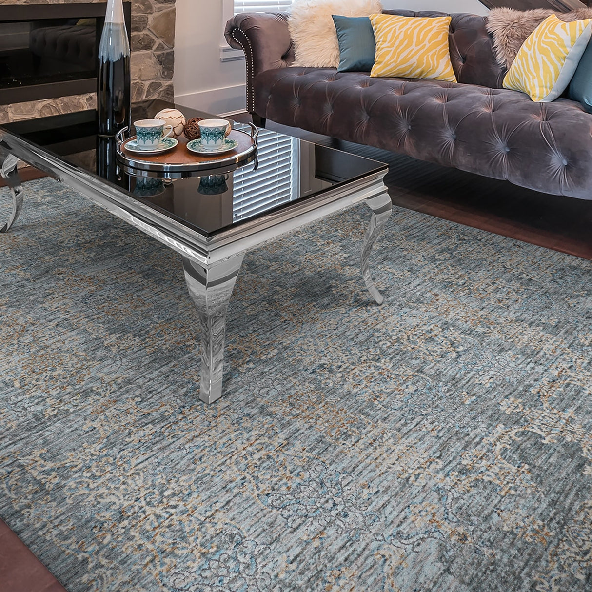 La Mode Renaisse Gray- Beige Area Rug