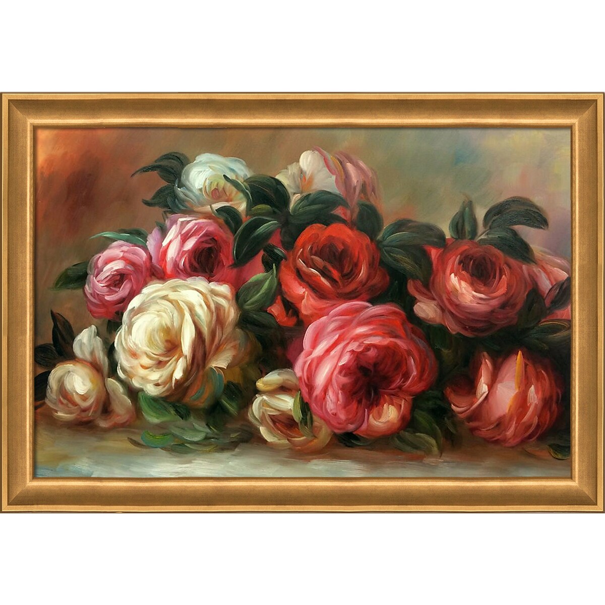 La Pastiche Discarded Roses with Muted Gold Glow, 28" x 40"