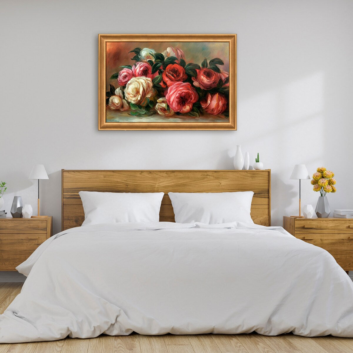 La Pastiche Discarded Roses with Muted Gold Glow, 28" x 40"