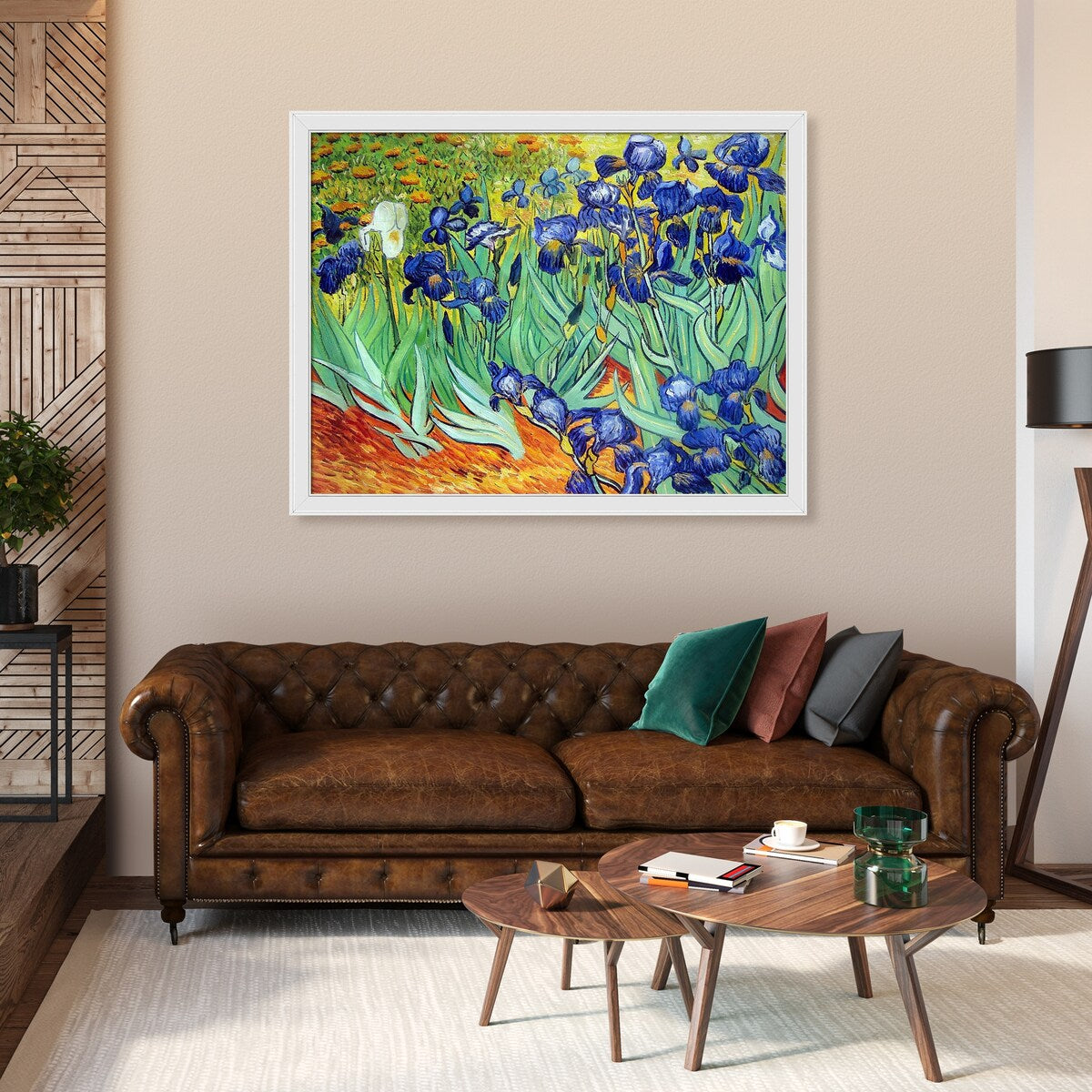 La Pastiche Irises with Gallery White, 40" x 52"