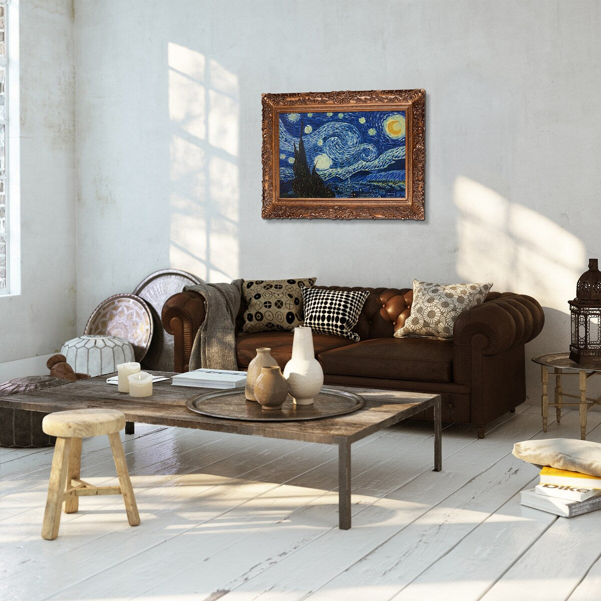 La Pastiche Starry Night with Burgeon Gold Frame ,33.5"x 45.5"