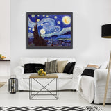 La Pastiche Starry Night with Gallery Black, 40" x 52"