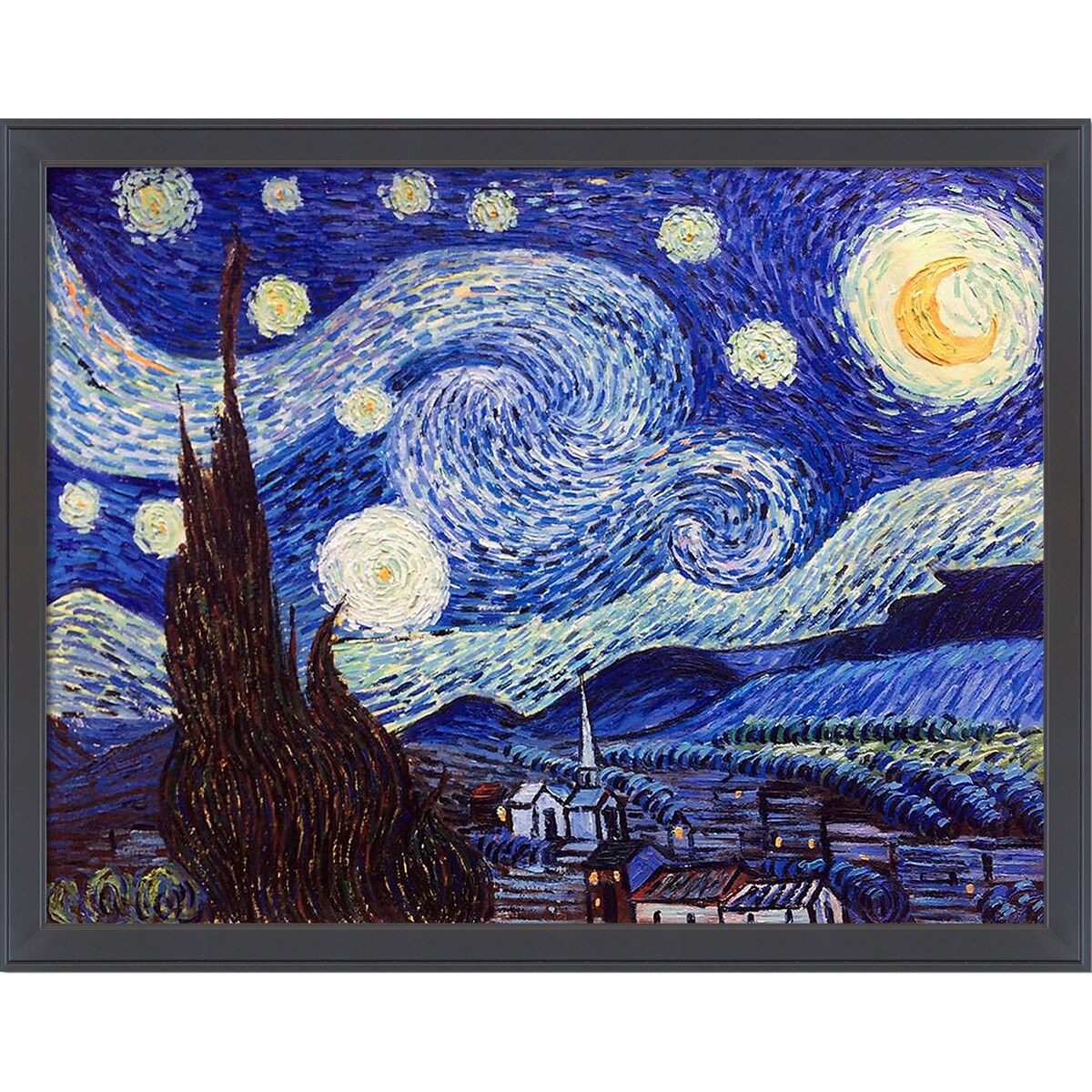 La Pastiche Starry Night with Gallery Black, 40" x 52"