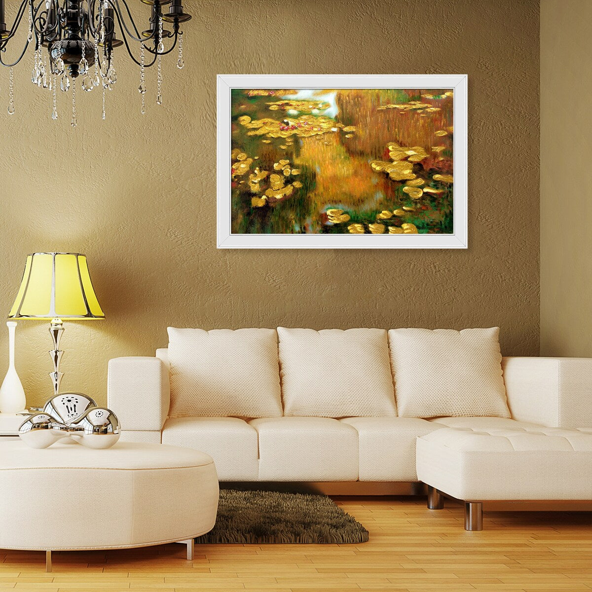 La Pastiche Water Lilies (Luxury Line) with Gallery White, 28" x 40"