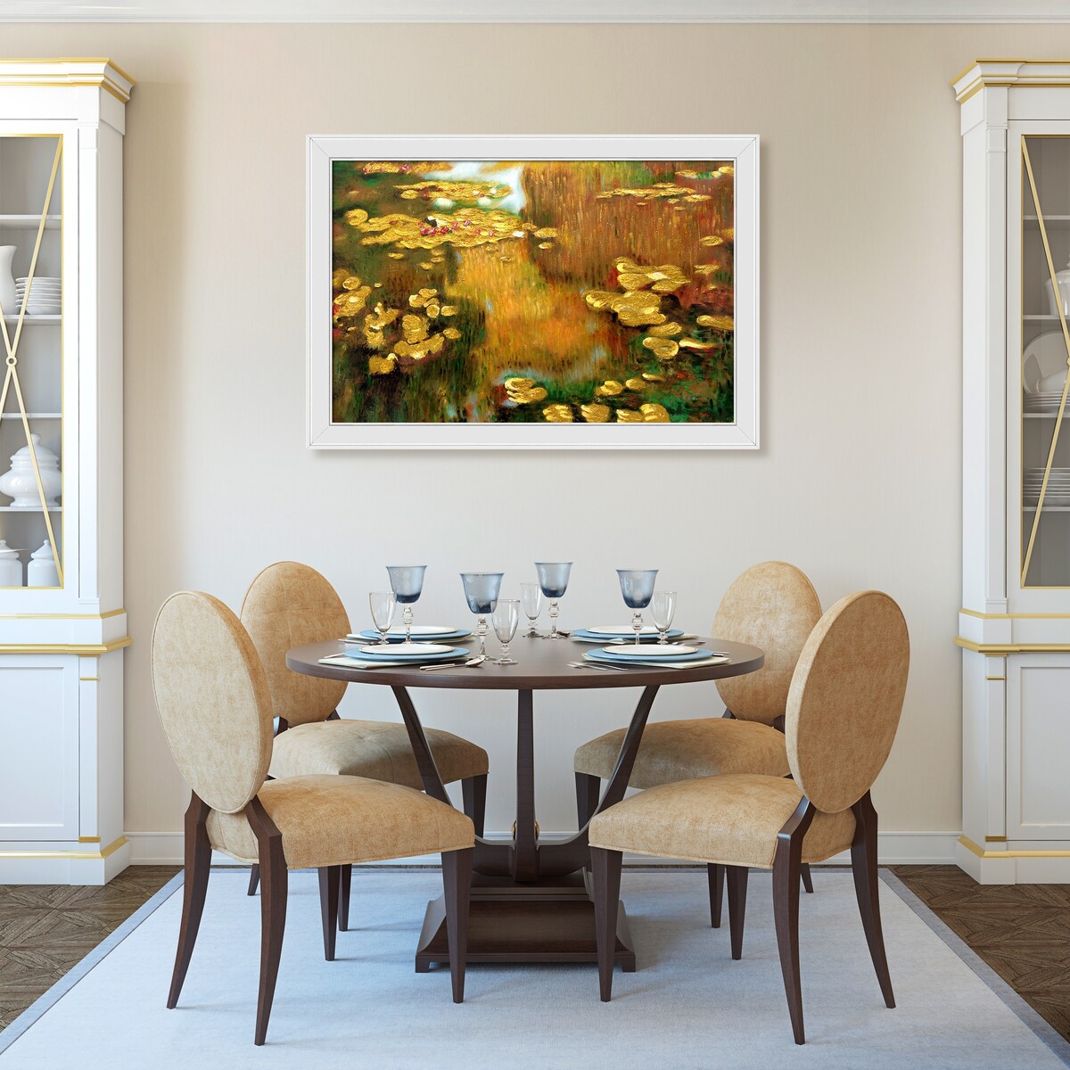 La Pastiche Water Lilies (Luxury Line) with Gallery White, 28" x 40"