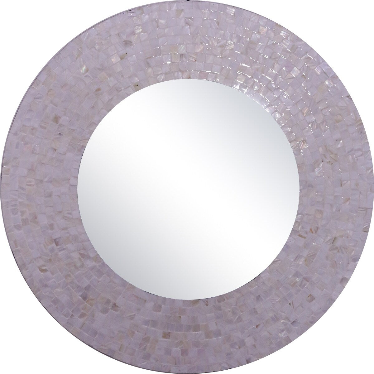 La Pastiche Bianca Moderno Mother of Pearl Framed Wall Mirror