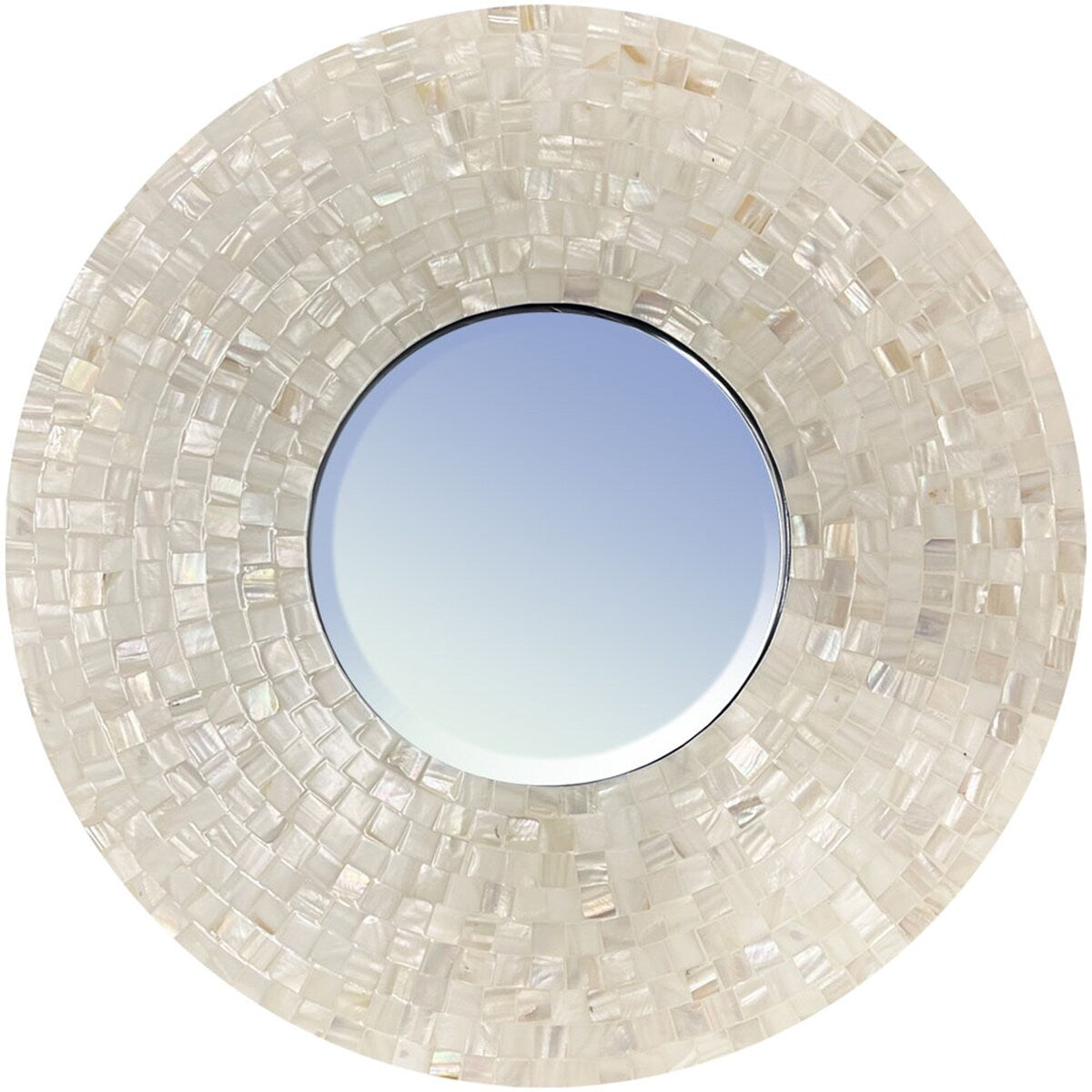 La Pastiche Bianca Moderno Mother of Pearl Framed Wall Mirror
