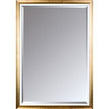 La Pastiche by overstockArt Gold Luminoso with Studio White Custom Stacked Framed Mirror, 28.5" x 40.5" - 28.5x40.5