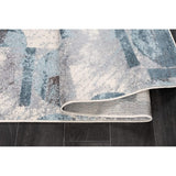 LaDole Abstract Rustic Modern Contemporary Area Rug - Durable Carpet for Livingroom Bedroom, Blue, Brown, and Ivory, 6x9
