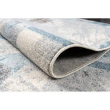 LaDole Abstract Rustic Modern Contemporary Area Rug - Durable Carpet for Livingroom Bedroom, Blue, Brown, and Ivory, 6x9