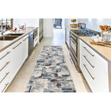 LaDole Abstract Rustic Modern Contemporary Area Rug - Durable Carpet for Livingroom Bedroom, Blue, Brown, and Ivory, 6x9