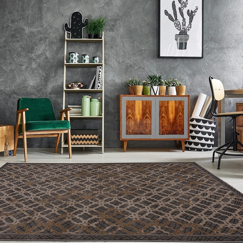 LaDole Rugs Beautiful Super Soft Modern Area Rug in Grey Dark Grey
