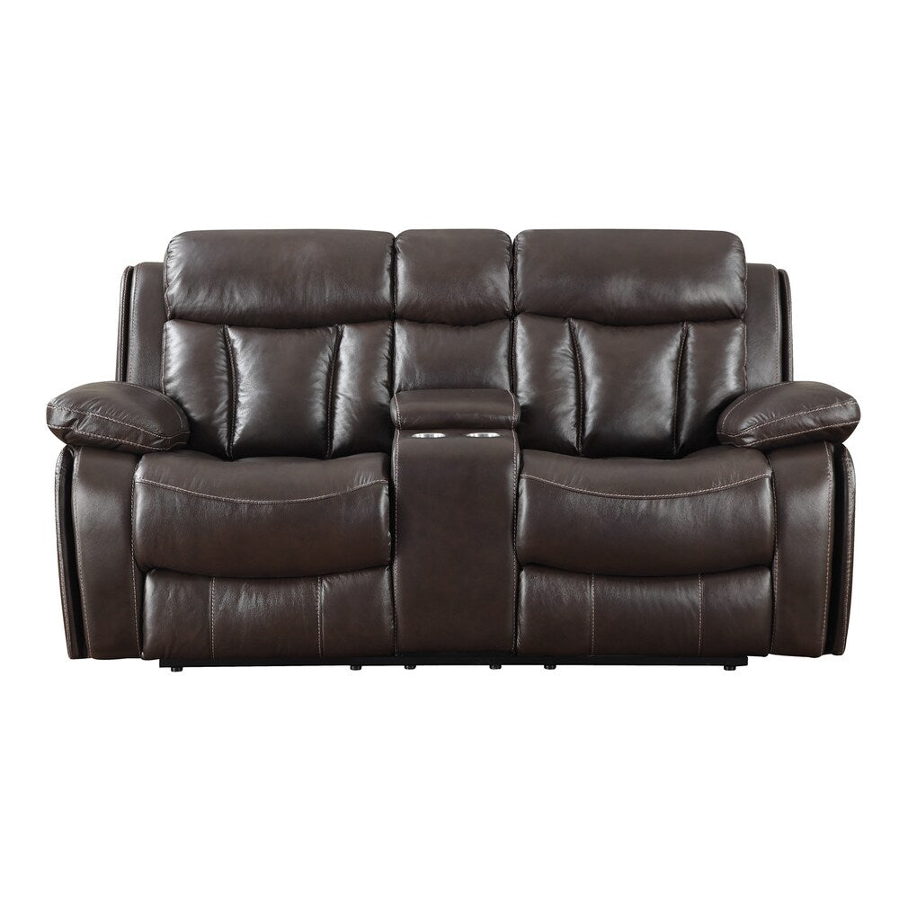 LaGrange Full Top Grain Leather Power Motion Loveseat