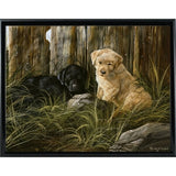 Lab Pup Pair-TRESWA129666 Framed Print 27.5"x36" by Trevor V. Swanson