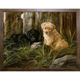 Lab Pup Pair-TRESWA129666 Framed Print 27.5"x36" by Trevor V. Swanson