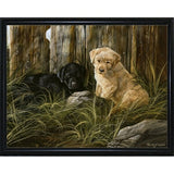 Lab Pup Pair-TRESWA129666 Framed Print 27.5"x36" by Trevor V. Swanson