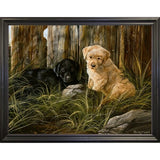 Lab Pup Pair-TRESWA129666 Framed Print 27.5"x36" by Trevor V. Swanson