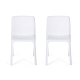 Labaron Outdoor Plastic Chairs (Set of 2) by Christopher Knight Home